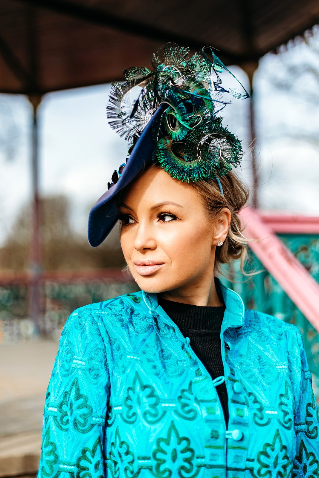 cheltenham pittville park branding photoshoot with lisa von hallwyl millinery model