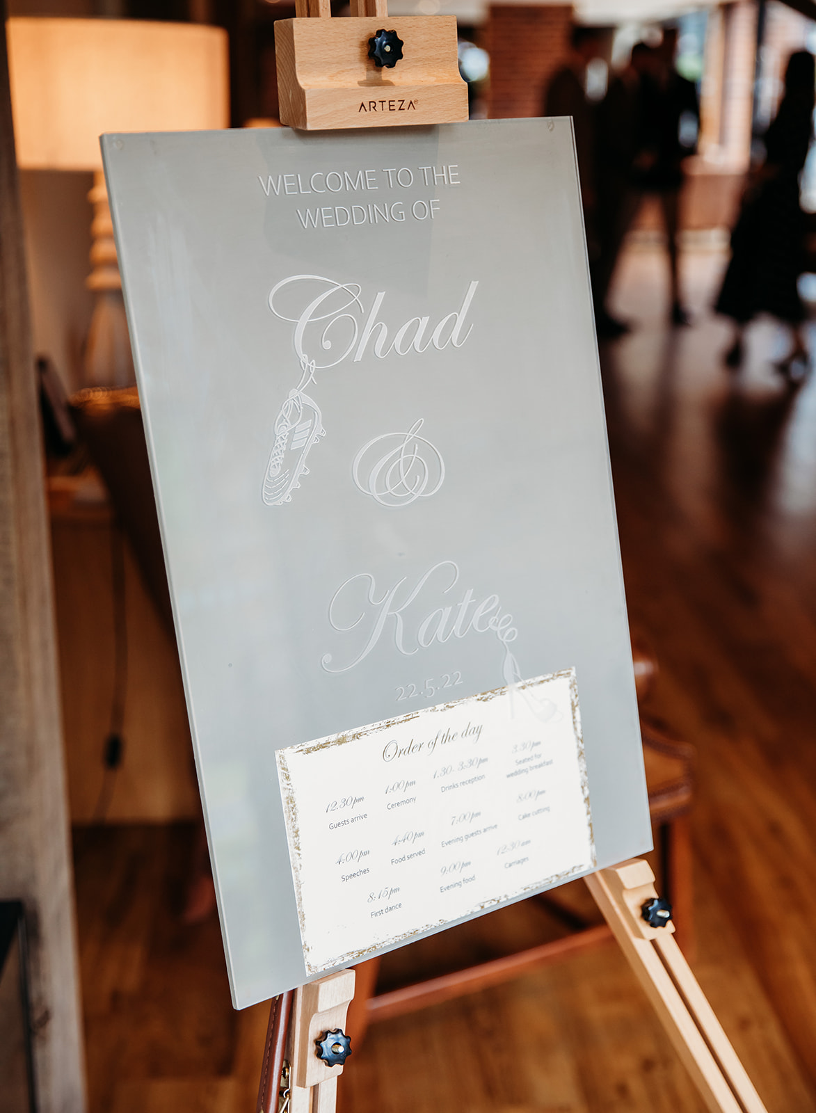 Welcome sign for wedding at Bredenbury court barns