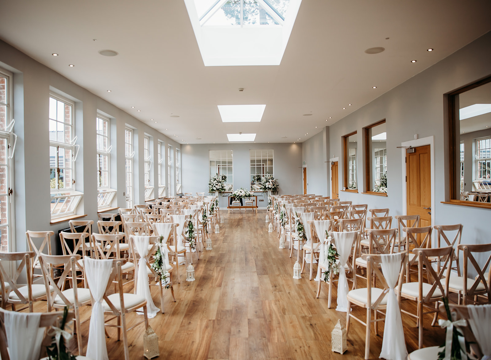 Bredenbury court barns wedding ceremony indoor