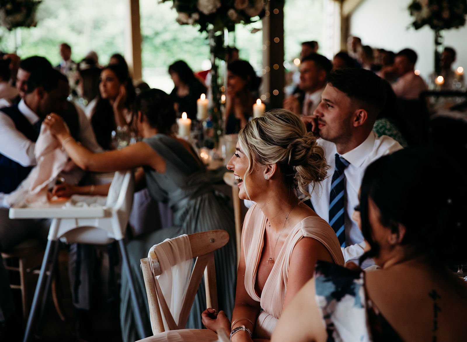 Bredenbury court barns real wedding reception indoors
