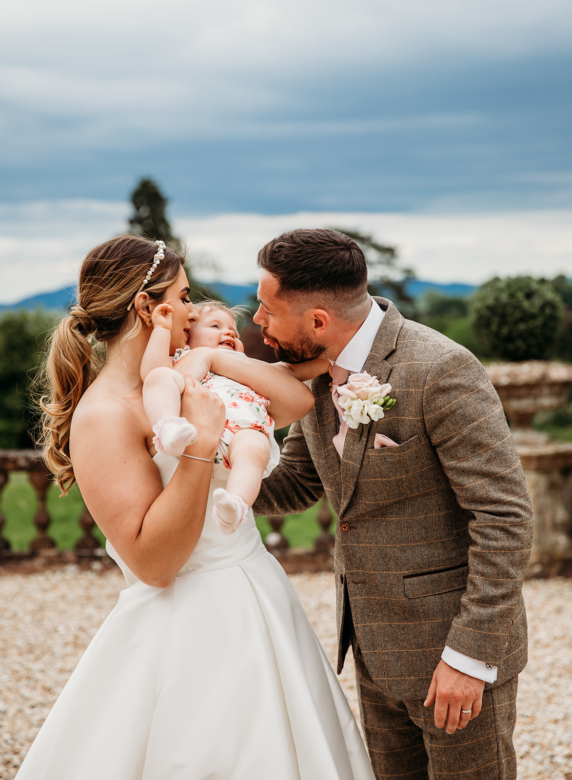 family photo at bredenbury court barns wedding venue