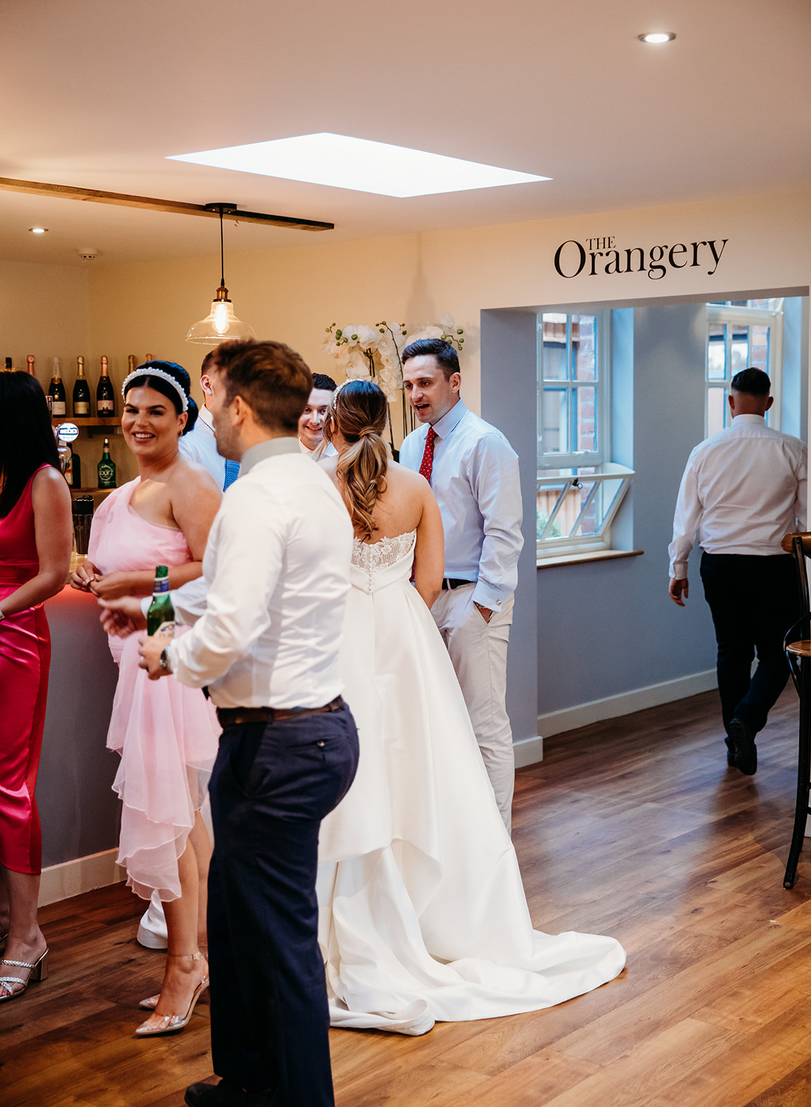 the orangerie at bredenbury wedding reception candid mingling