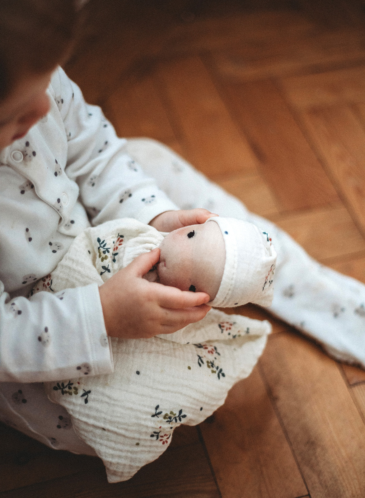 candid photo of soft childrens toy made from wool by linen & lyons doll in cheltenham