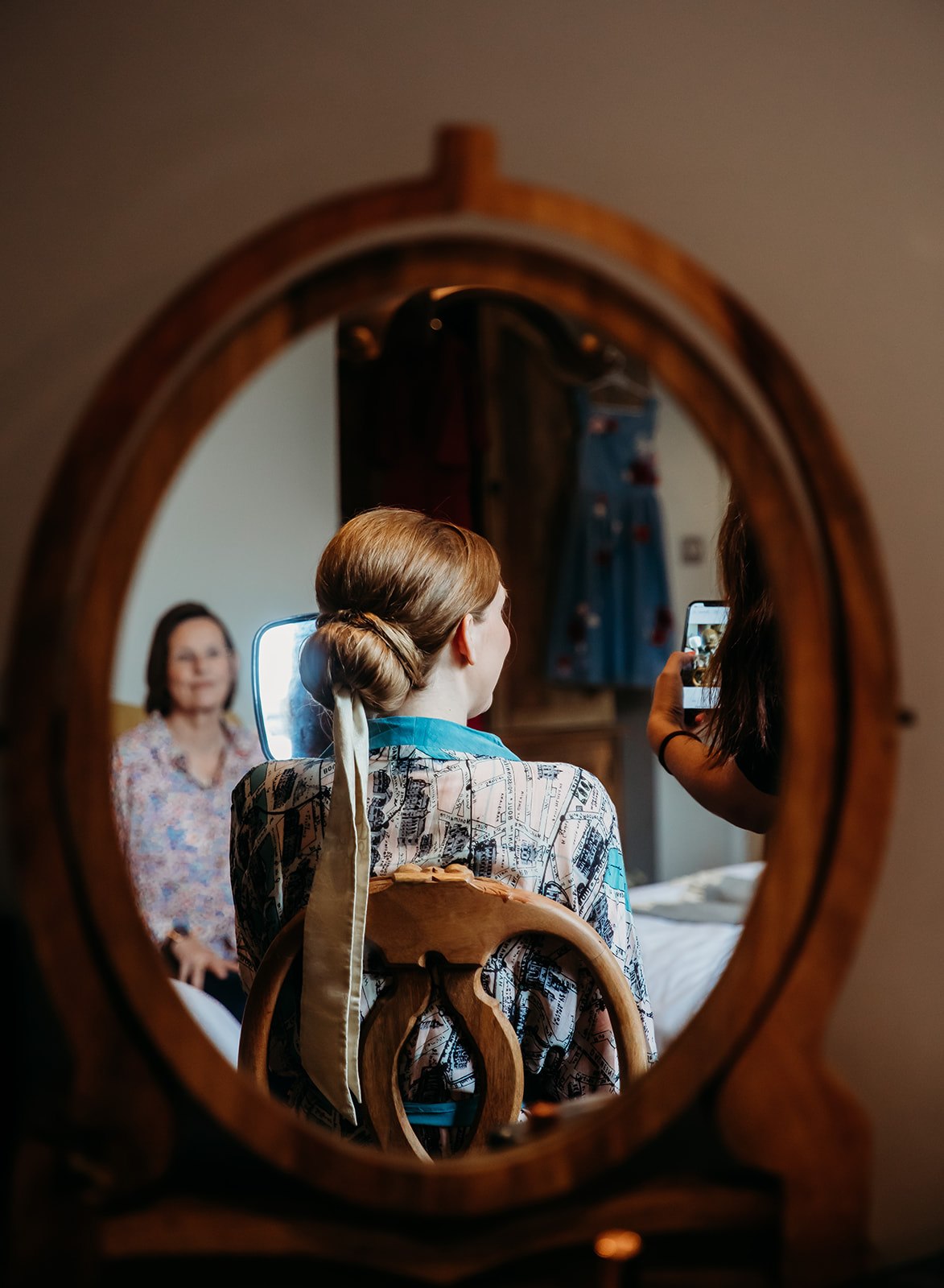 Bride in Cheltenham getting ready for wedding at Pittville Pump Room