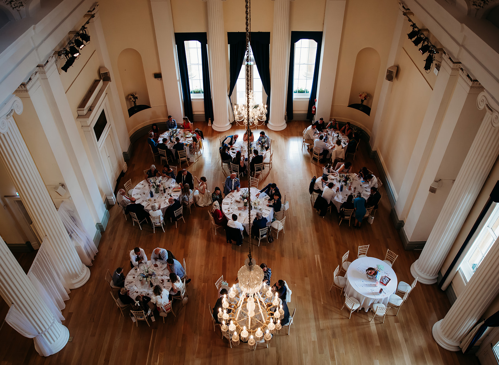Pitville Pump Room impressive interior from above, dining room area